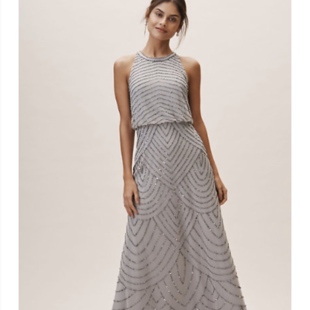 Adrianna Papell  Madigan  dress In Silver Sz 18